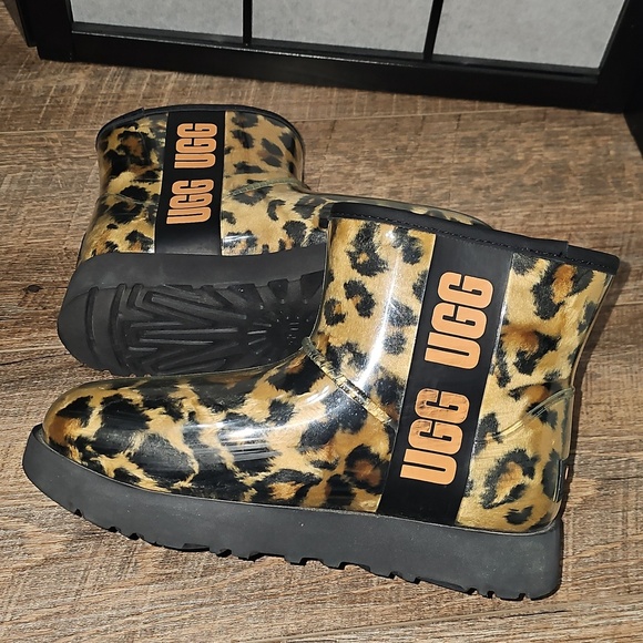 UGG Clear Mini Panther Animal Print Winter Waterproof Boots Size 5 - Picture 7 of 11